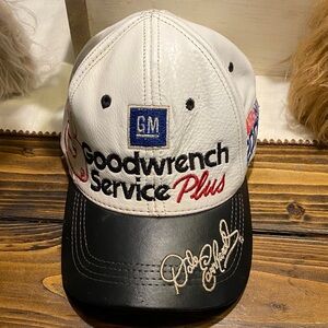 Vintage! Dale Earnhardt Goodwrench Service Plus White and Black Leather Cap